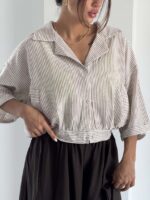 شومیز راه راه کژوال کد 220731 - Image 20