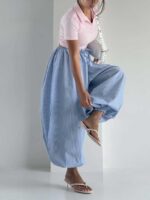 شلوار خمره ای راه راه کد 102342 - Image 4