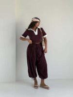 ست تیشرت و شلوار یقه هفت کد 160995 - Image 6