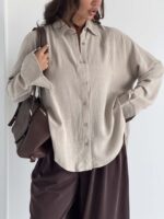 شومیز لینن برش دار کد 220748 - Image 14