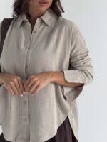 شومیز لینن برش دار کد 220748 - Image 15