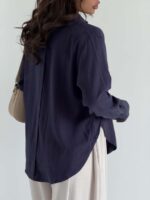 شومیز لینن برش دار کد 220748 - Image 23