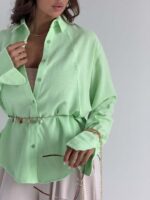شومیز لینن برش دار کد 220748 - Image 2