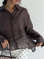شومیز شیشه ای پشت بند کد 220746 - Image 11