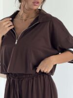 ست تیشرت و شلوار نیم زیپ کد 160996 - Image 16