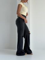 شلوار جین سوپر بگ زانو زاپ کد 102394 - Image 4