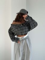 سوییشرت یقه قایقی QUZU کد 201050