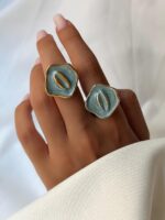 انگشتر میناکاری صدف کد 310955