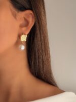 گوشواره چروک تک مروارید کد 310967 - Image 2