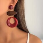 گوشواره چوبی آویزدار کد 311037