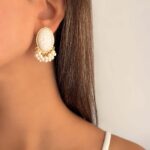 گوشواره سنگی چند مرواریدی کد 311027