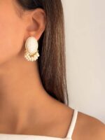 گوشواره سنگی چند مرواریدی کد 311027