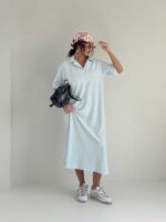 پیراهن بلند یقه دار کد 240183 - Image 2