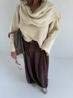 پلیور بافتنی یقه شالی NISAN کد 201098 - Image 4